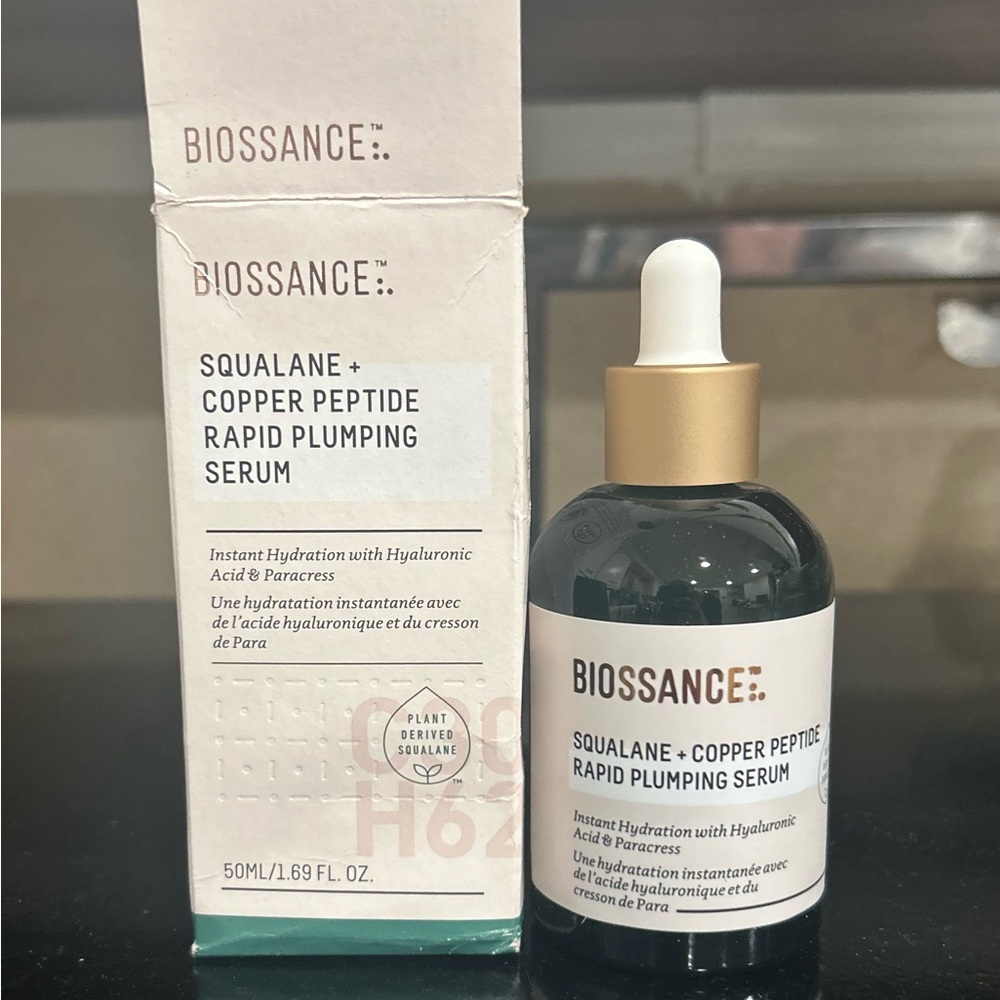Biossance Squalene + copper peptide rapid plumping serum. Brand new in box
